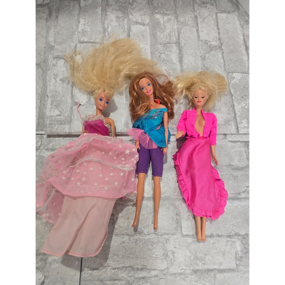 Barbie Vintage 1966 Doll Lot of‎ 3 Different Dolls Mattel Dressed, No shoes